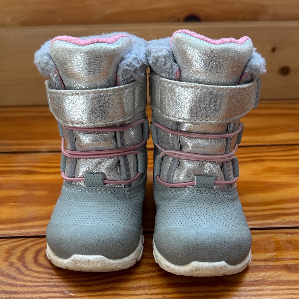 See Kai Run Pink and Silver Insulated Boots